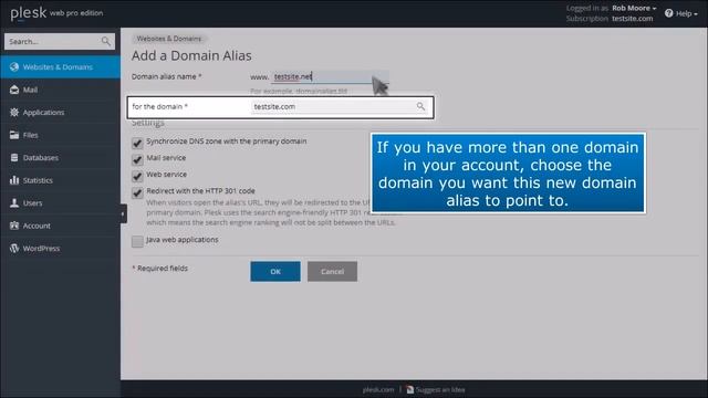 How to create a domain alias in Plesk смотреть онлайн