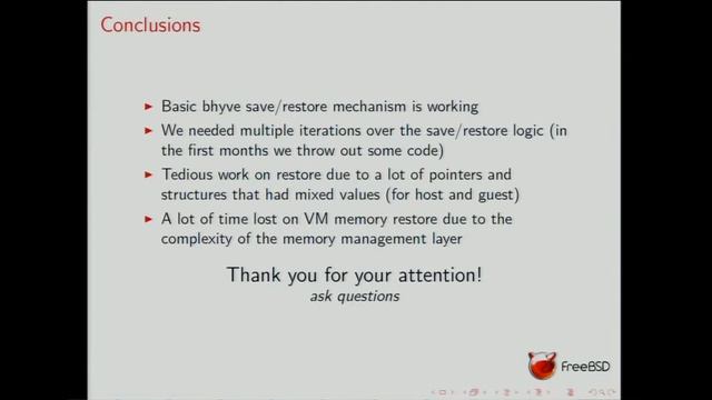 Mihai Carabas: Save-Restore feature for bhyve x86_64 - BSDCan 2017 смотреть онлайн