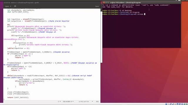 Copying Files and Trace System Calls in Ubuntu смотреть онлайн