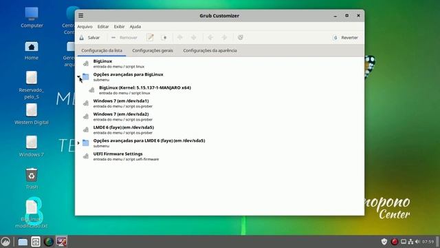 Como instalar e usar o Grub Customizer no BigLinux. Alterar a ordem de boot. смотреть онлайн