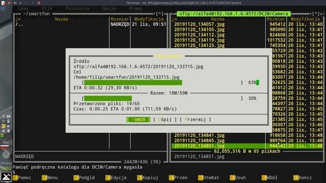 SFTP (Secure FTP) w MC (Midnight Commander) - przesyłanie plików ze smartfona na komputer MX#41 смотреть онлайн