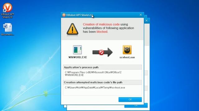 Blocking APT attacks - MS Word Vulnerability (ViRobot APT Shield 2.0) смотреть онлайн
