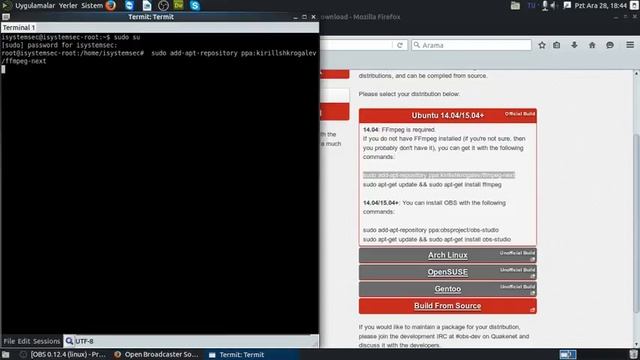 [ Ubuntu ] Lİnux Open Broadcaster Software Kurulumu смотреть онлайн