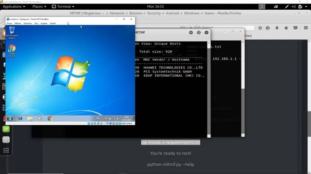 MITMf Network User Password Hack смотреть онлайн