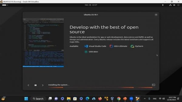 Linux Ubuntu 23.10 Try or Install Ubuntu Option from ISO