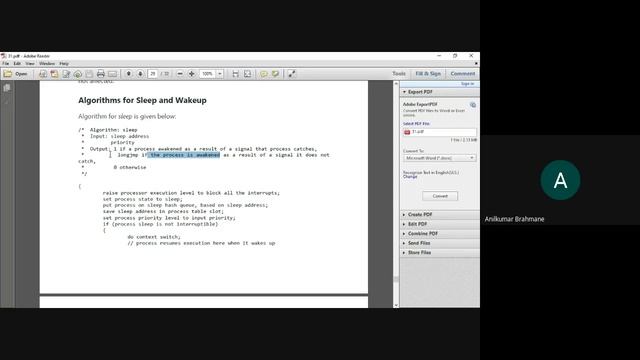 Manipulation of Process address space and Sleep and Wakeup смотреть онлайн