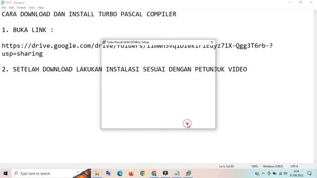 01. Cara Download Dan Install Turbo Pascal Compiler Di Windows смотреть онлайн