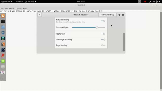 HOW TO START LAPTOP TOUCHPAD CLICK IN KALI LINUX 2017.1 смотреть онлайн