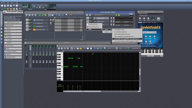 Linking LMMS MIDI Tracks and Instruments to other LMMS inputs linux tutorial смотреть онлайн