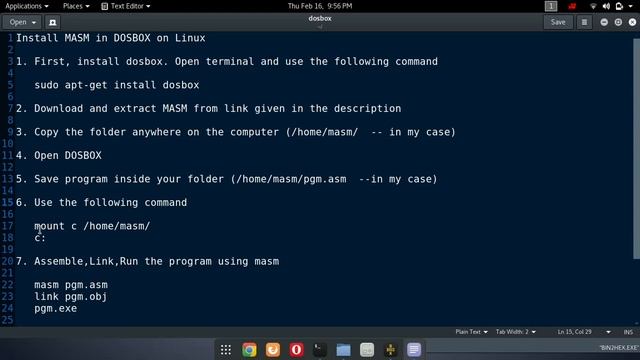 Install MASM in DOSBOX on Linux смотреть онлайн