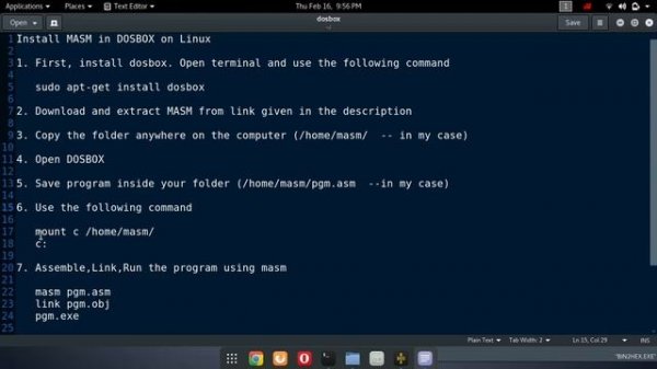 Install MASM in DOSBOX on Linux