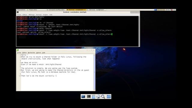 Kali Linux - Mount a vmware share folder смотреть онлайн