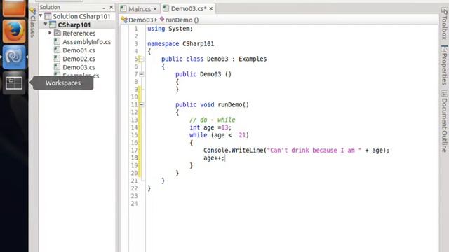 C Sharp on Ubuntu MonoDevelop Video 5 смотреть онлайн