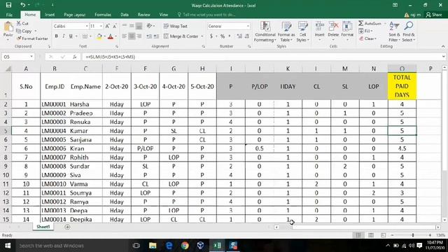 How to calculate employee wage in excel || Excel by Kishore Kumar смотреть онлайн