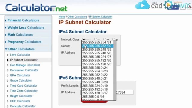 IP Subnet Calculator On-line - Calculadora de Subredes - http://aulaead.com - Aula 10.2 смотреть онлайн