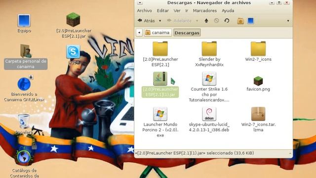 Como descargar minecraft y poner icono para linux En La Canaima смотреть онлайн