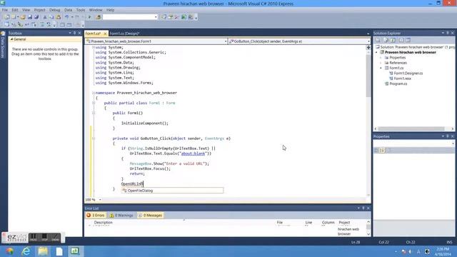 How to make web browser using C#.. смотреть онлайн