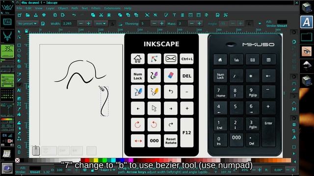 Setting Numpad Keyboard use Autokey Linux Mint to Assist Drawing Shortcut in Inkscape tutorial смотреть онлайн