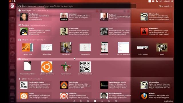 Unity Gwibber lens in Ubuntu 12.10 смотреть онлайн