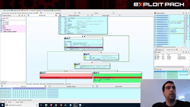 Exploit Pack - IDA PRO Tutorial #1 Solving a crackme using conditional breakpoints смотреть онлайн