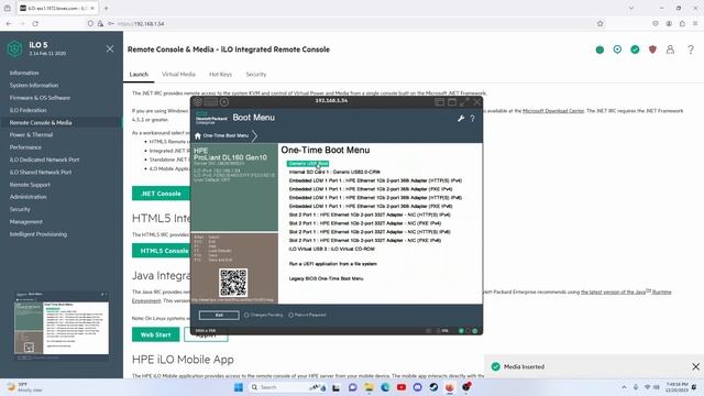HP ProLiant GEN 10 ESXi Installation Using ILO