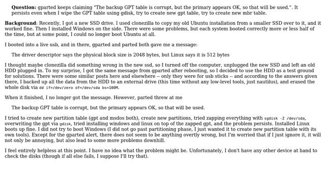 gparted persistently claims that GPT table is corrupt смотреть онлайн