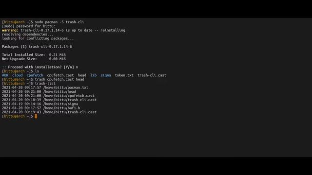 trash cli : Recycle bin for console users смотреть онлайн