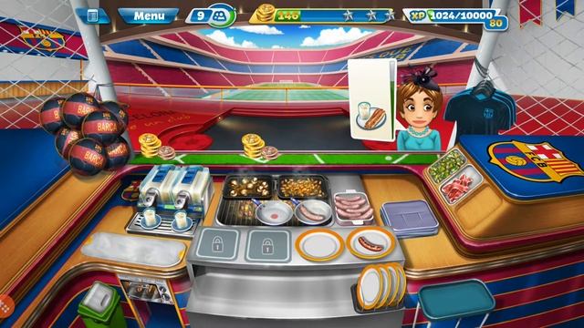 Cooking Fever FC Barcelona Sports Bar Level 11/ Кухонная Лихорадка Спорт-бар ФК Барселона Уровень 1 смотреть онлайн
