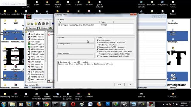 Cracking MD5 password with Dictionary Files смотреть онлайн