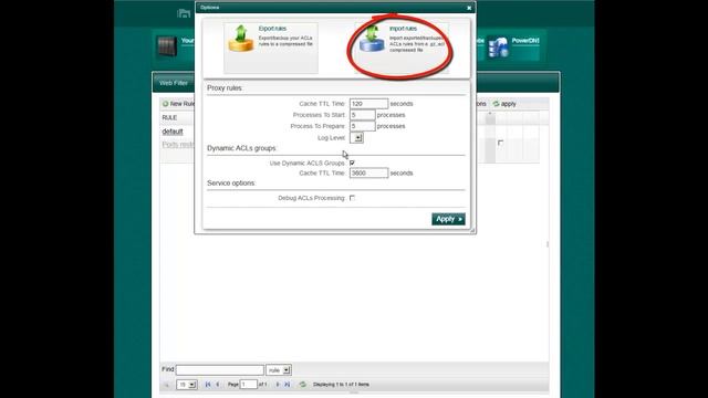 Import or Export proxy ACL rule. смотреть онлайн