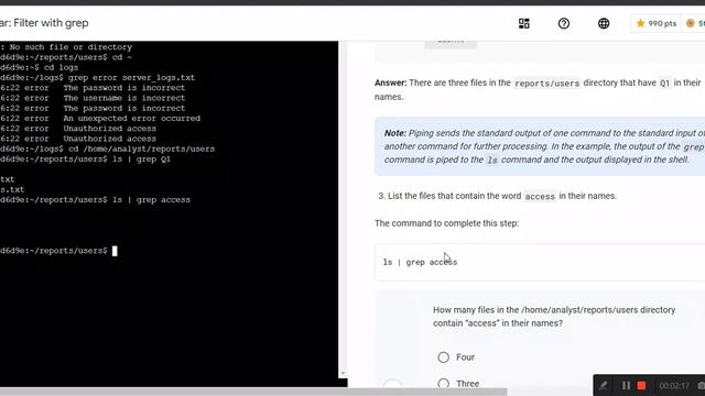 Google Cybersecurity Coursera | Course 3 | Filter With grep смотреть онлайн