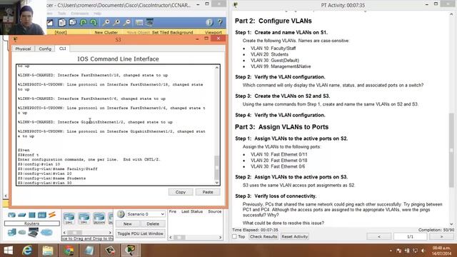 3.2.1.7 Packet Tracer - Configuring VLANs смотреть онлайн