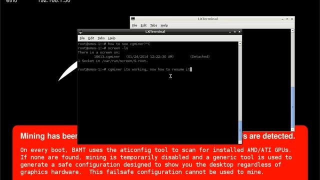 SMOS Linux 1.3 - Resume cgminer (using monitor) смотреть онлайн