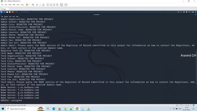 how to identify ownership with web site using whois tool in Kali Linux смотреть онлайн