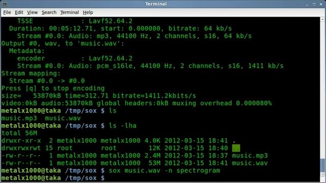 Create a Spectrogram with SOX - Linux Shell - Audio смотреть онлайн