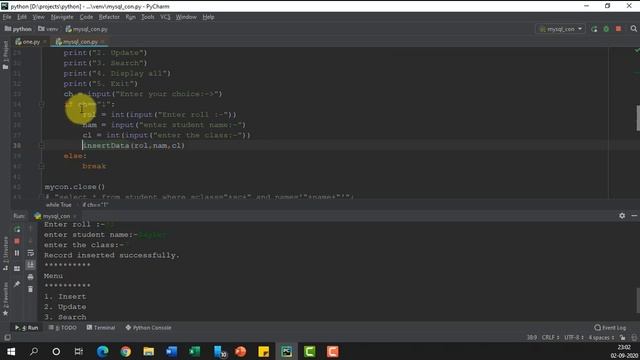 Practical 02 Display all Records and Search Record in MySQL Database using Python смотреть онлайн