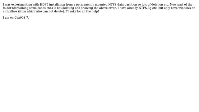 rm: cannot remove Input/output error in part of folder in a permanently mounted NTFS drive смотреть онлайн