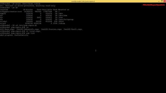 RHEL7 Centos7 - create local YUM repo from CD смотреть онлайн