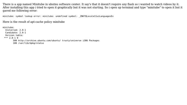 Ubuntu: Minitube is not working? Minitube problem? смотреть онлайн