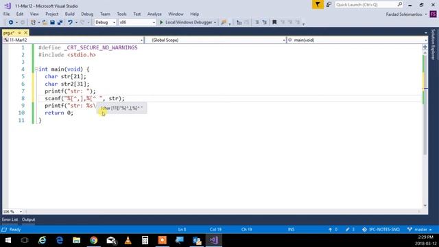 IPC144SNQ - Q&A - String input using scanf and delimiters смотреть онлайн