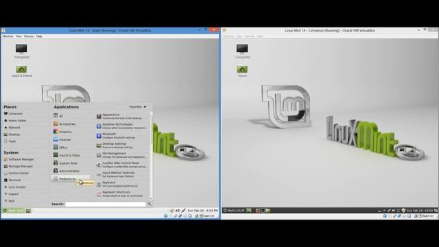 Linux Mint 14 - Mate vs Cinnamon смотреть онлайн