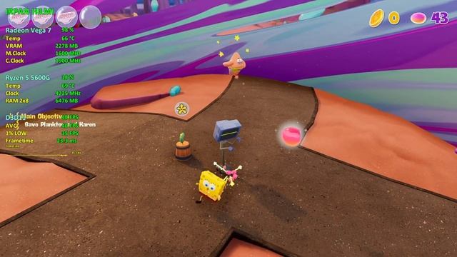 SpongeBob SquarePants: The Cosmic Shake | Ryzen 5 5600G Vega 7 | 720p - 900p - 1080p смотреть онлайн