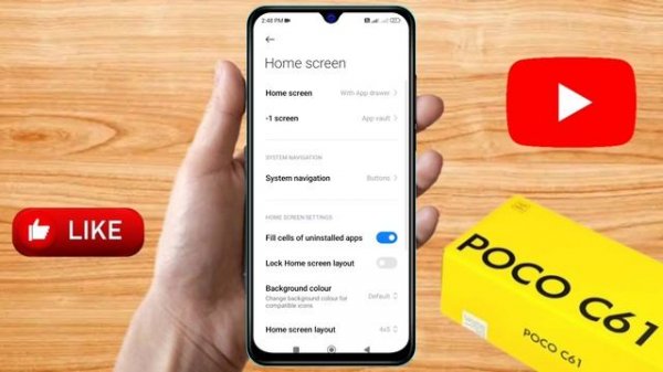 poco c61 back button settings, poco c61 side button setting