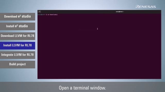 e² studio on Linux Quick Start Guide - Install e² studio and LLVM for RL78 Toolchain смотреть онлайн