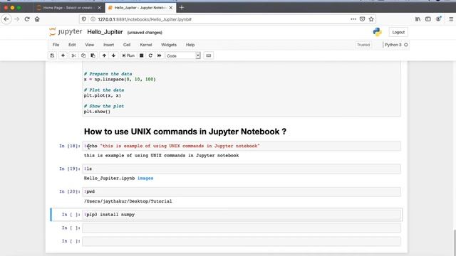 20. How to use Unix commands in jupyter notebook ? смотреть онлайн