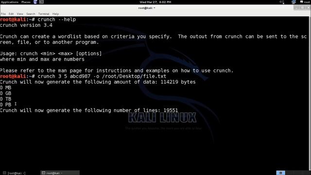 Create wordlist with crunch in Kali Linux смотреть онлайн