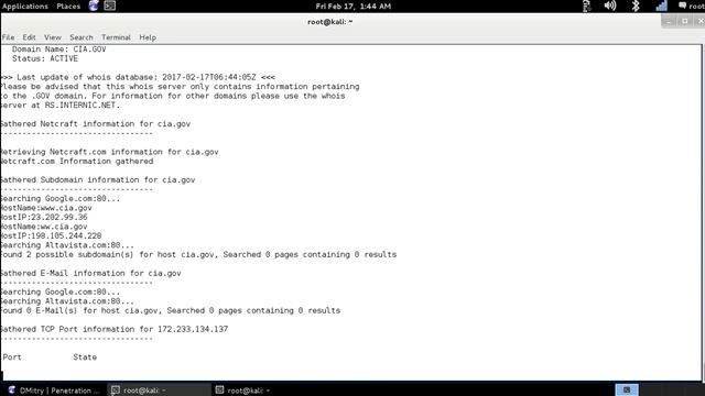 DMitry - Deepmagic Information Gathering Tool {Kali Linux} смотреть онлайн
