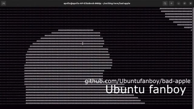 Playing Bad Apple!! On Linux terminal смотреть онлайн