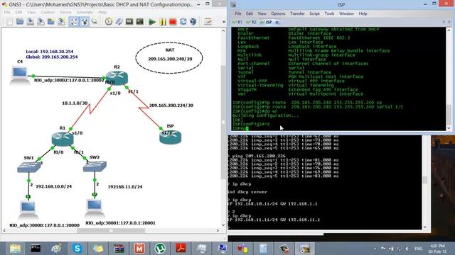 Basic DHCP and NAT configuration смотреть онлайн