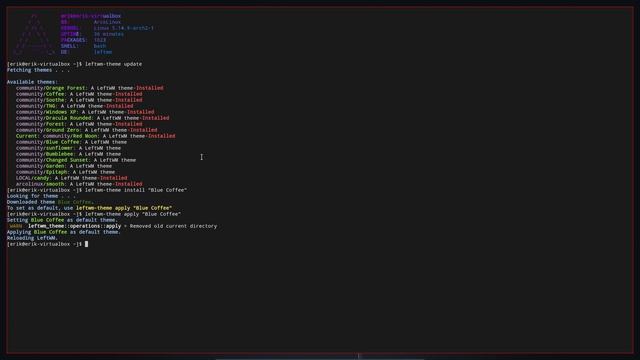 ArcoLinux : 2262 Leftwm has free community themes - an overview on 10/2021 смотреть онлайн